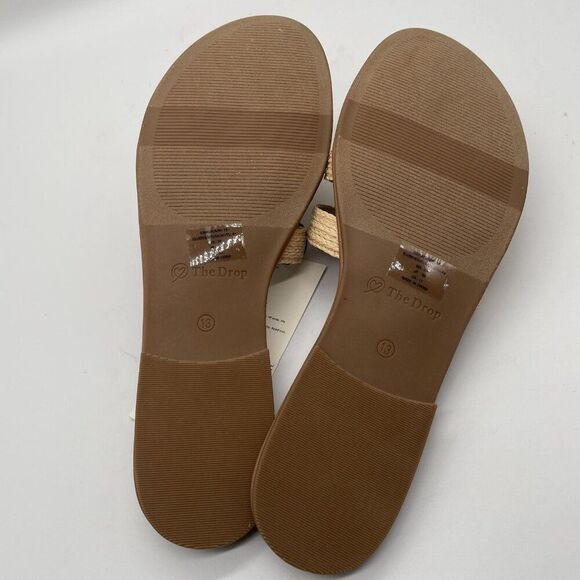The Drop Monika Slides Shoes Womens Size 13 Raffia Woven Strappy Sandals Boho - Picture 5 of 8